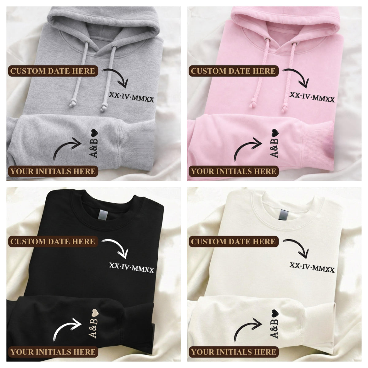 Personalized Roman Numeral Date Hoodie