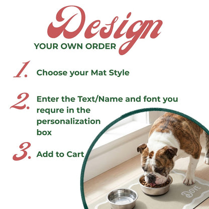 Personalized Scalloped Border Pet Feeding Mat