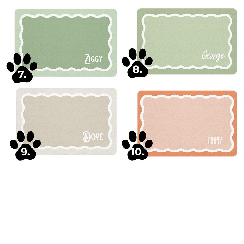 Personalized Scalloped Border Pet Feeding Mat
