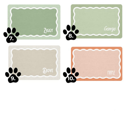 Personalized Scalloped Border Pet Feeding Mat