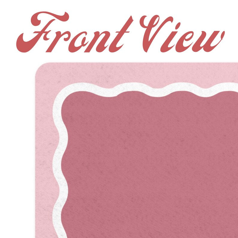 Personalized Scalloped Border Pet Feeding Mat