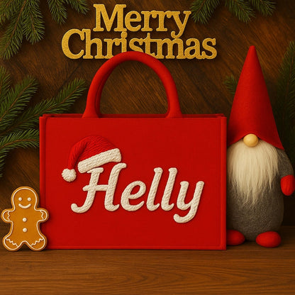Personalized Santa Hat Name Gift Bag