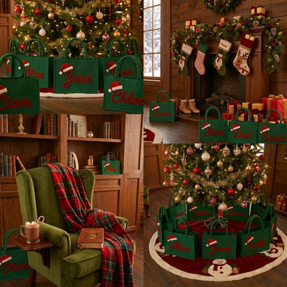 Personalized Santa Hat Name Gift Bag