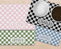 Personalized Watercolor Checker Pet Mat
