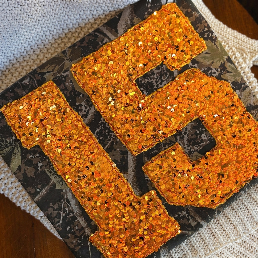 Sequin Varsity Number Washed Game T-Shirt