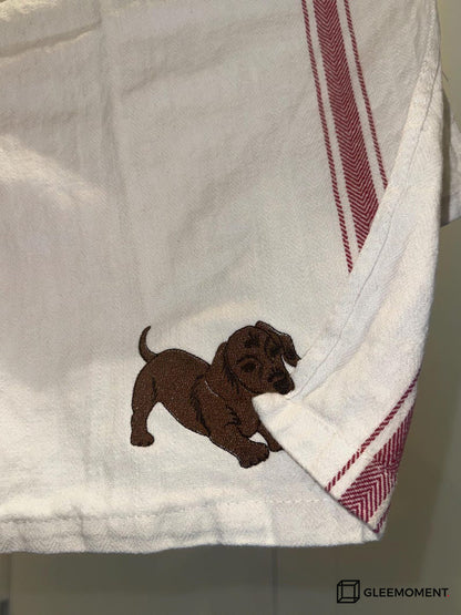 The "Biting Corner" Personalized Pet Dish Towel