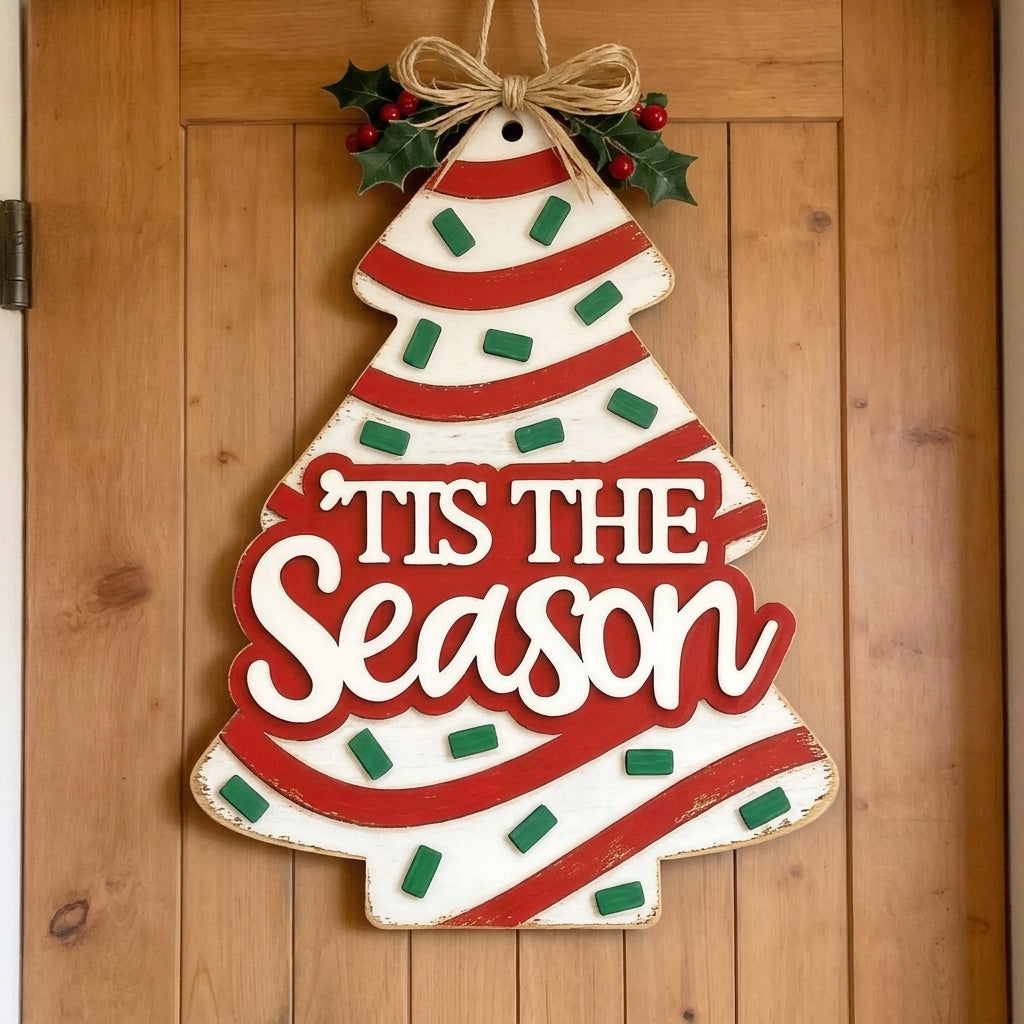 Tis the Season Christmas Tree Sign