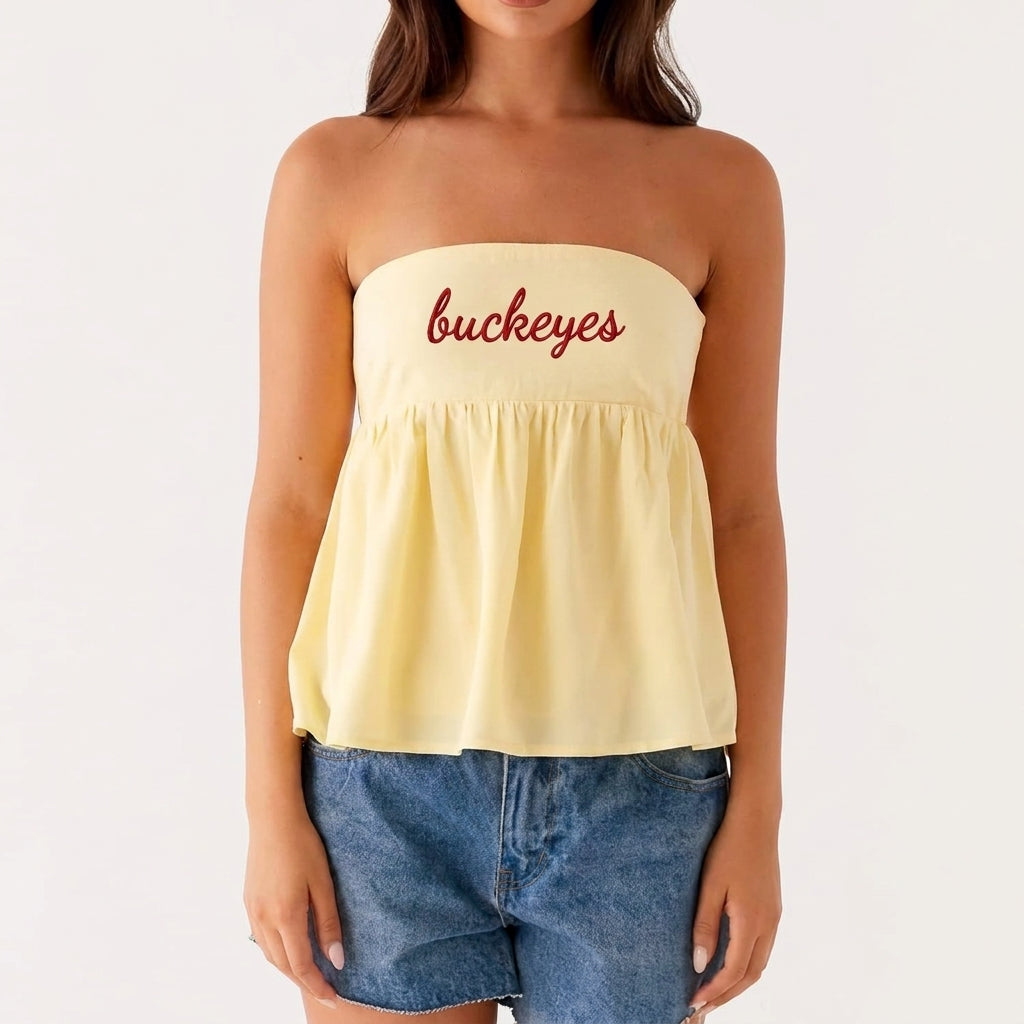 Custom Embroidered Strapless Game Day Tube Top