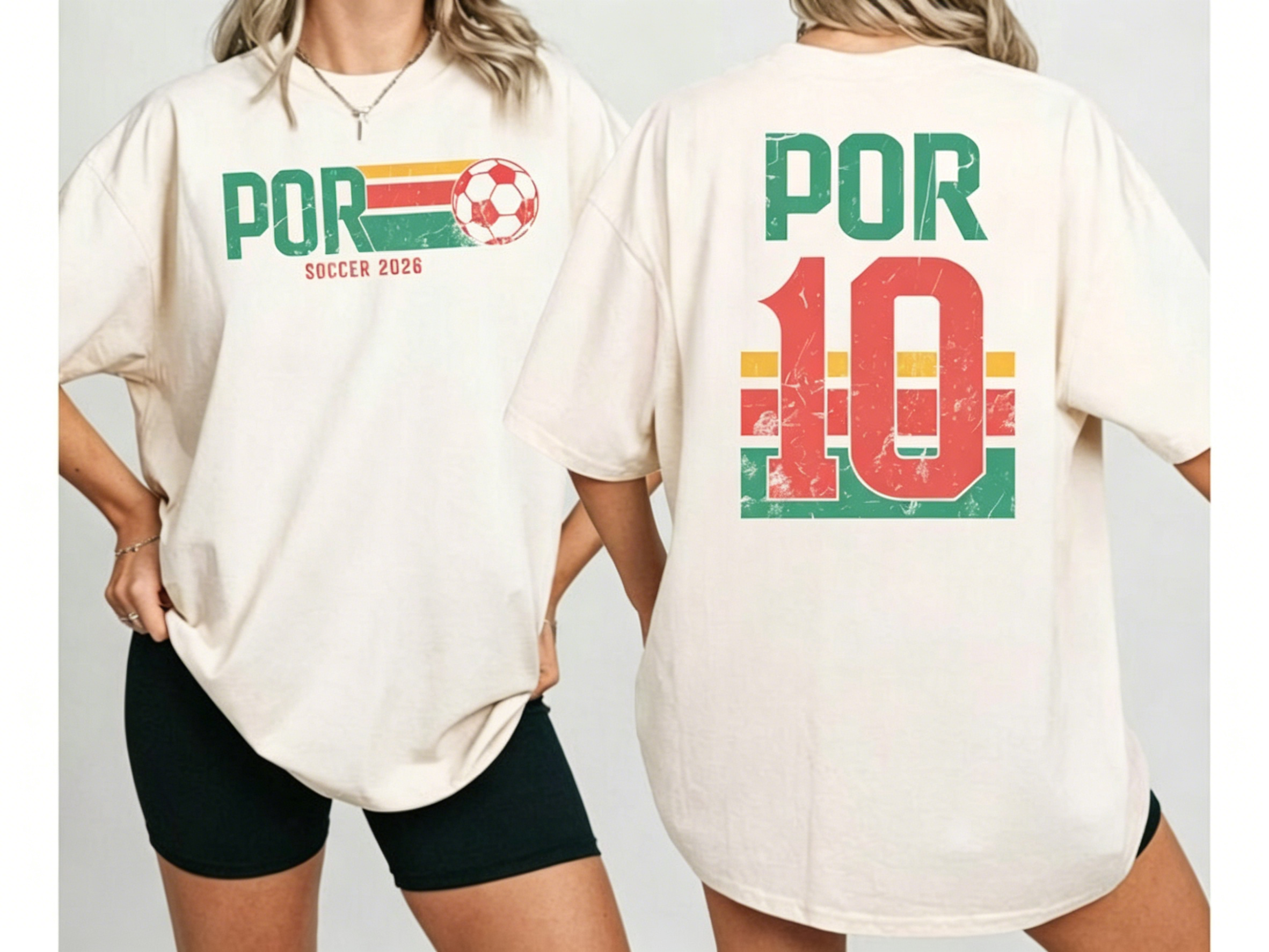 Retro Distressed USA Soccer Tee, Front & Back Print 2026 USA Football Oversized T-shirt
