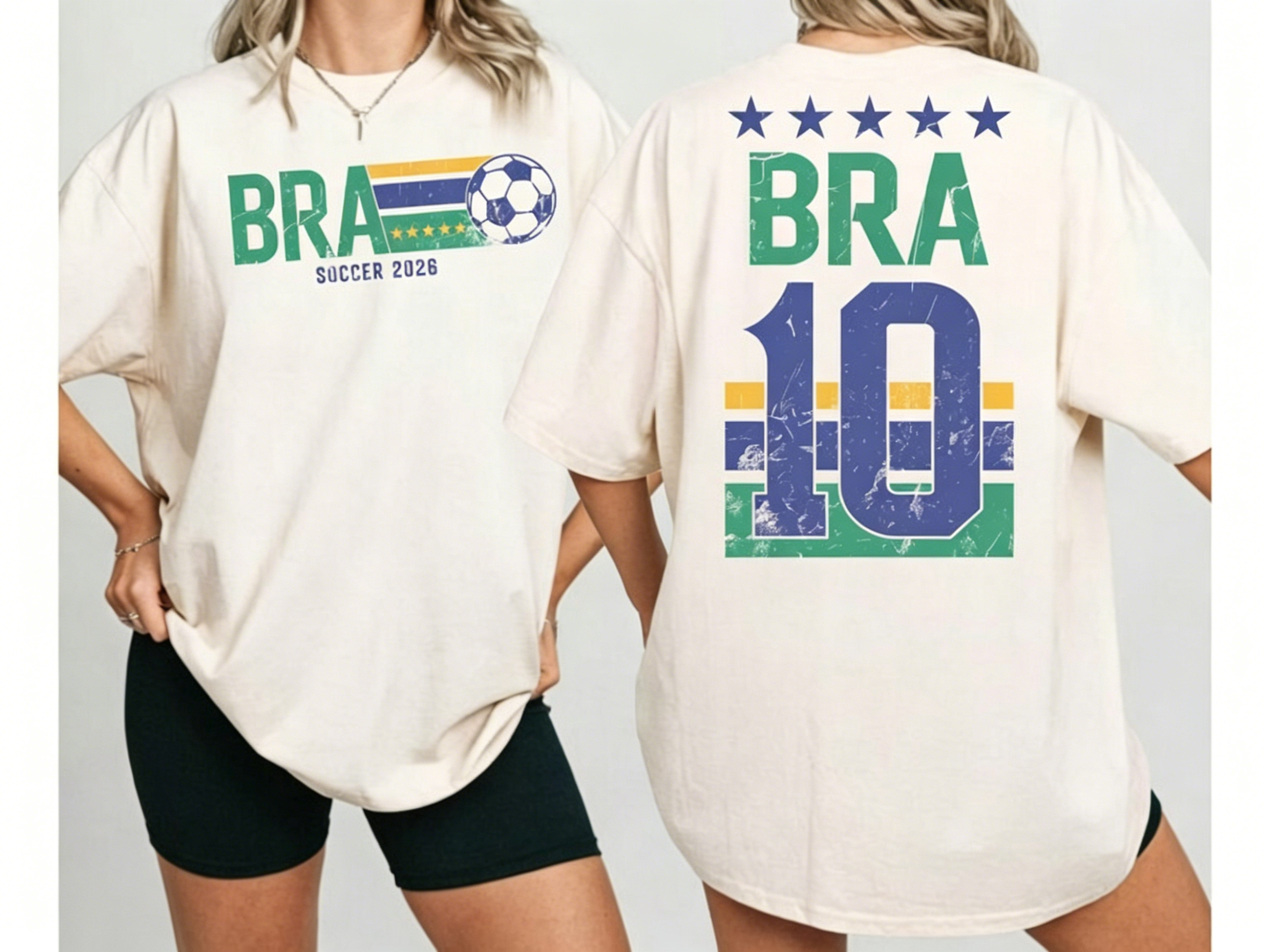 Retro Distressed USA Soccer Tee, Front & Back Print 2026 USA Football Oversized T-shirt