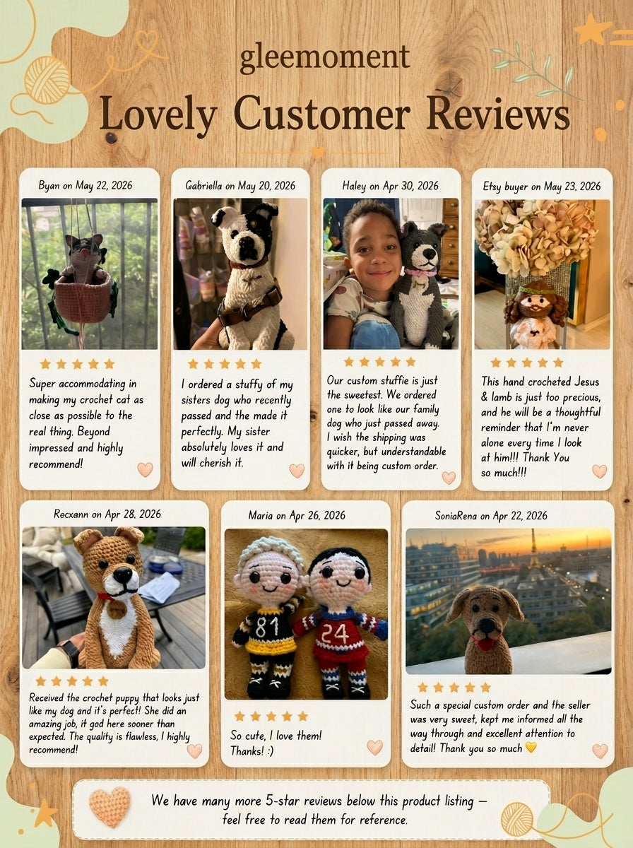Custom Photo Crochet Pet Doll Personalized Handmade Dog Amigurumi Plush