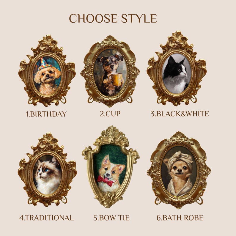 The Royal Antique Framed Pet Portrait