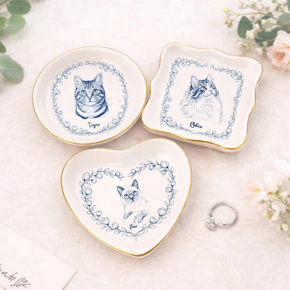 The Custom Toile de Jouy Pet Ring Dish