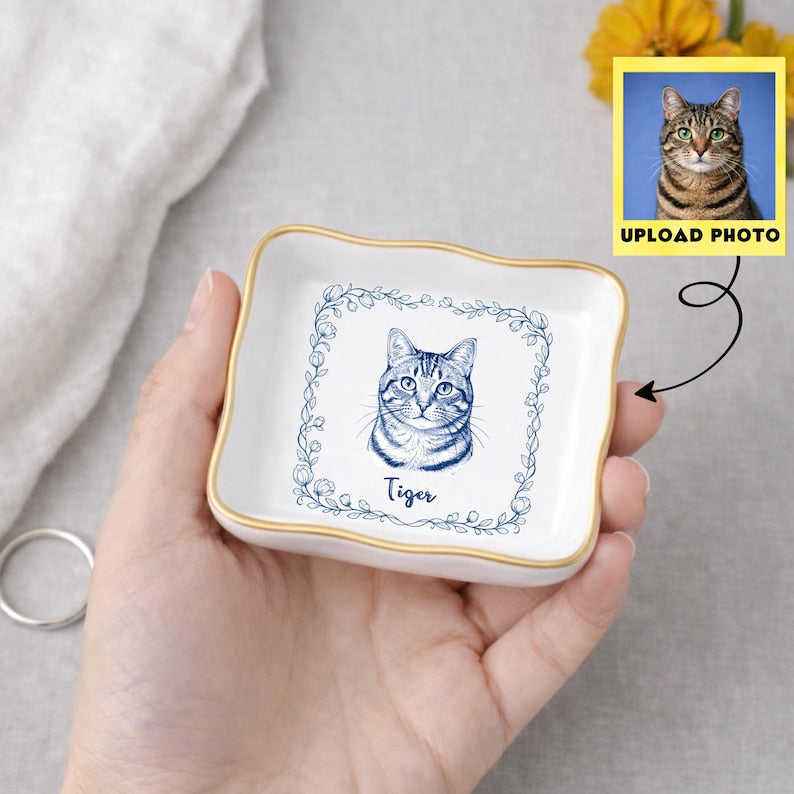 The Custom Toile de Jouy Pet Ring Dish