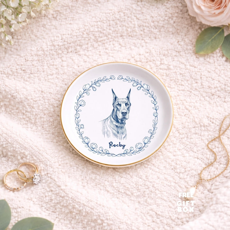 The Custom Toile de Jouy Pet Ring Dish