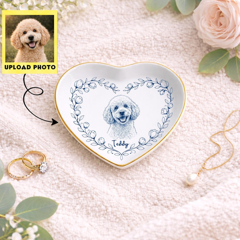 The Custom Toile de Jouy Pet Ring Dish