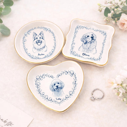 The Custom Toile de Jouy Pet Ring Dish