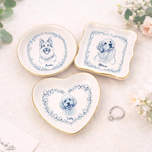 The Custom Toile de Jouy Pet Ring Dish