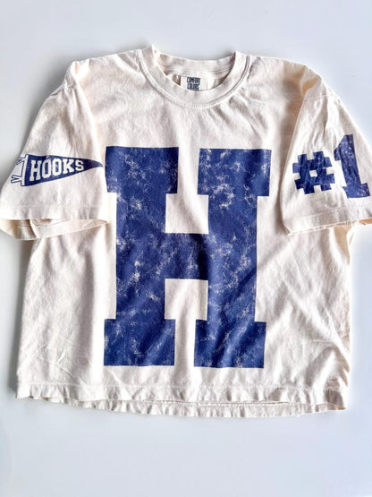 Custom Spirit Shirt, Personalized Team Tee, Custom Initial Shirt with Number & Sleeve Print, Game Day Shirt, DTG Printed Comfort Colors Tee