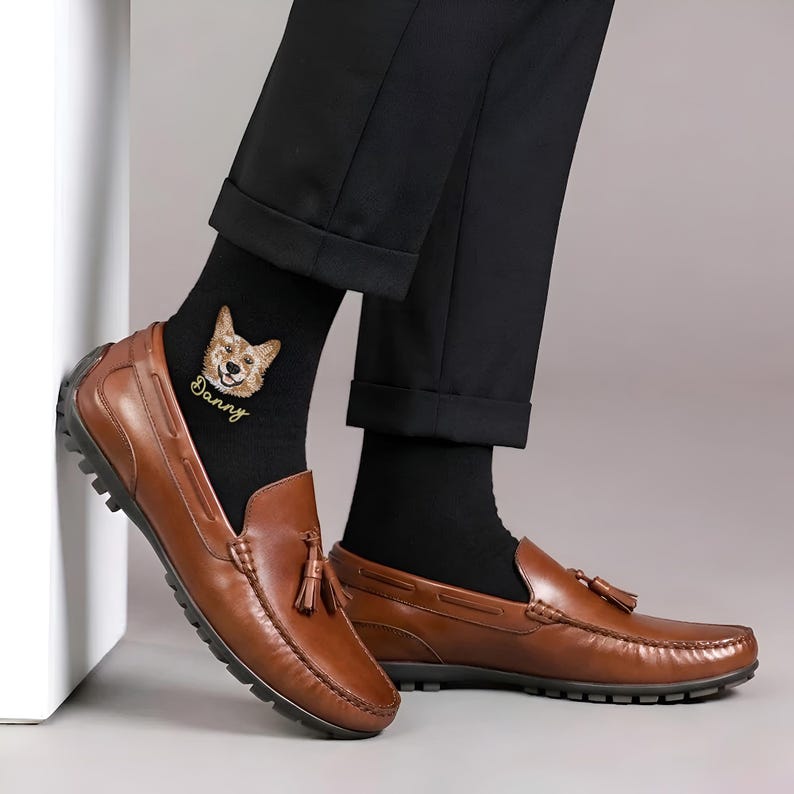 The Embroidered Custom Pet Portrait Socks