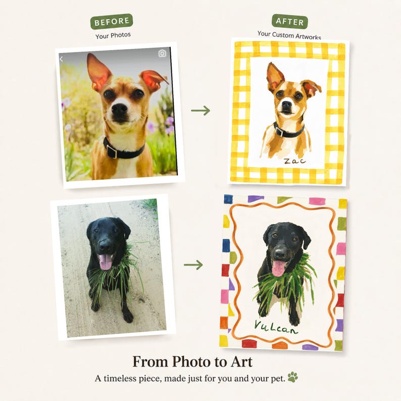 The Whimsical Custom Pet Painting Unframed