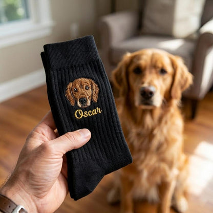 The Embroidered Custom Pet Portrait Socks