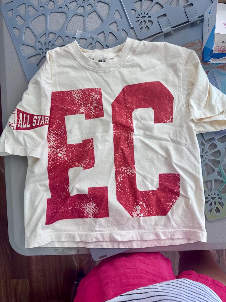 Custom Spirit Shirt, Personalized Team Tee, Custom Initial Shirt with Number & Sleeve Print, Game Day Shirt, DTG Printed Comfort Colors Tee