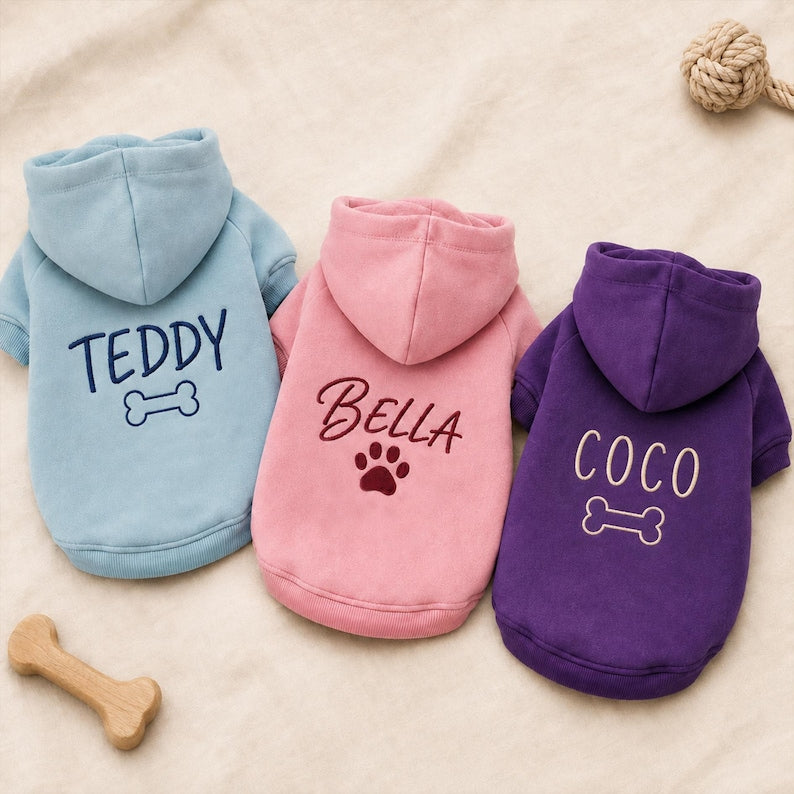 Custom  Personalized Puppy Embroidery Hoodie