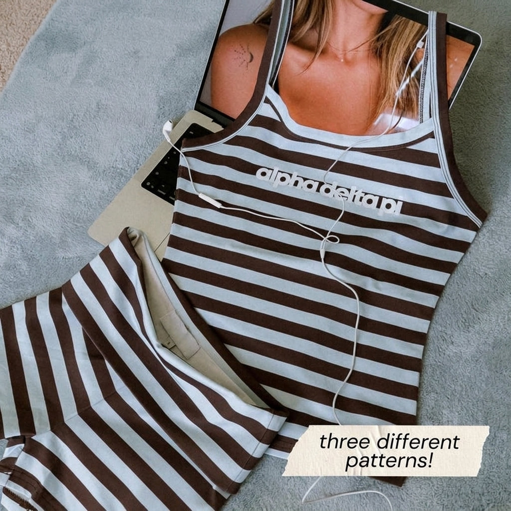 Custom Sorority Foldover Shorts and Tank Set