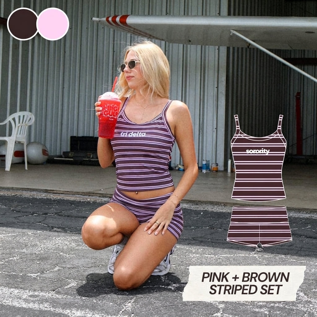 Custom Sorority Foldover Shorts and Tank Set