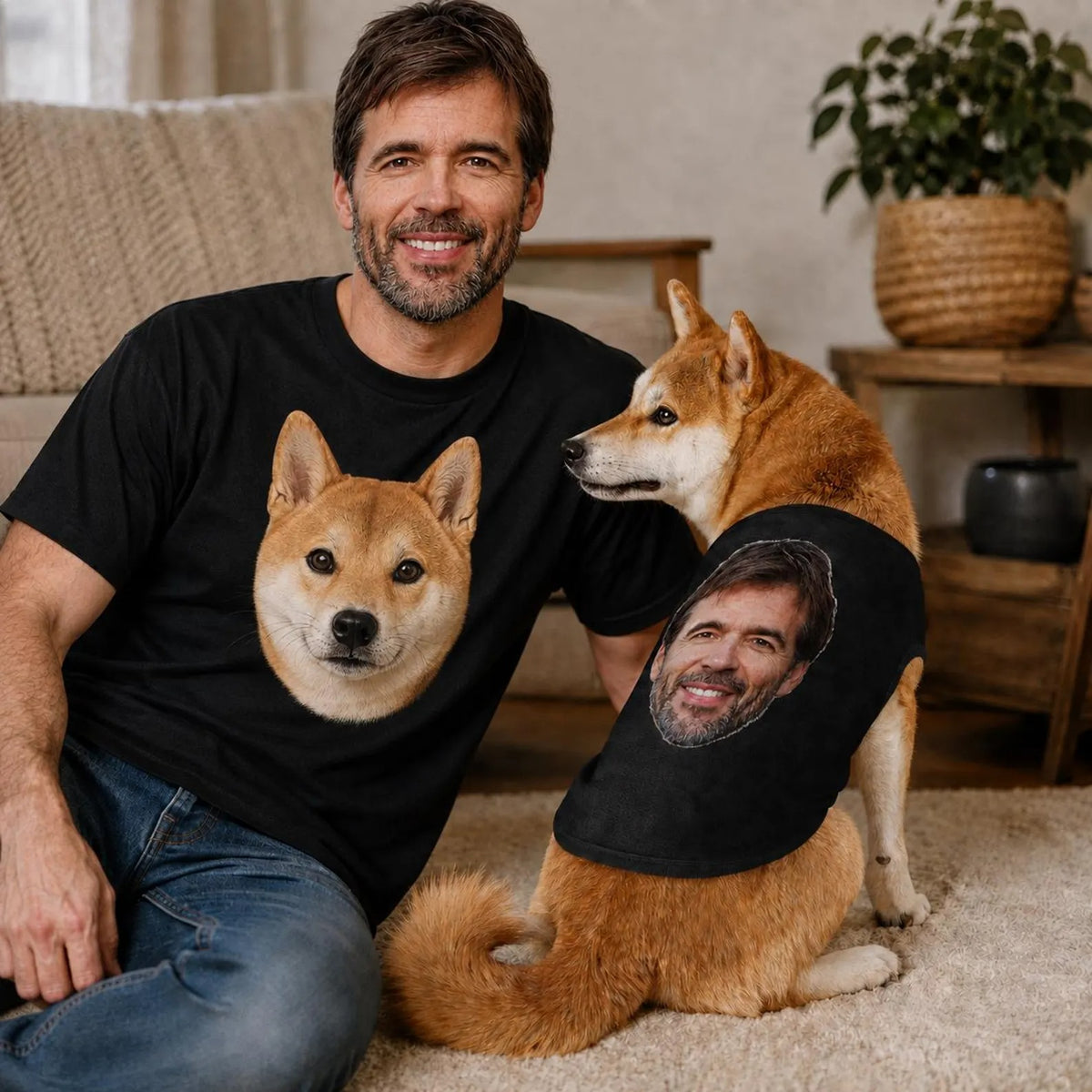 Custom Dog and Owner Matching Shirt Set