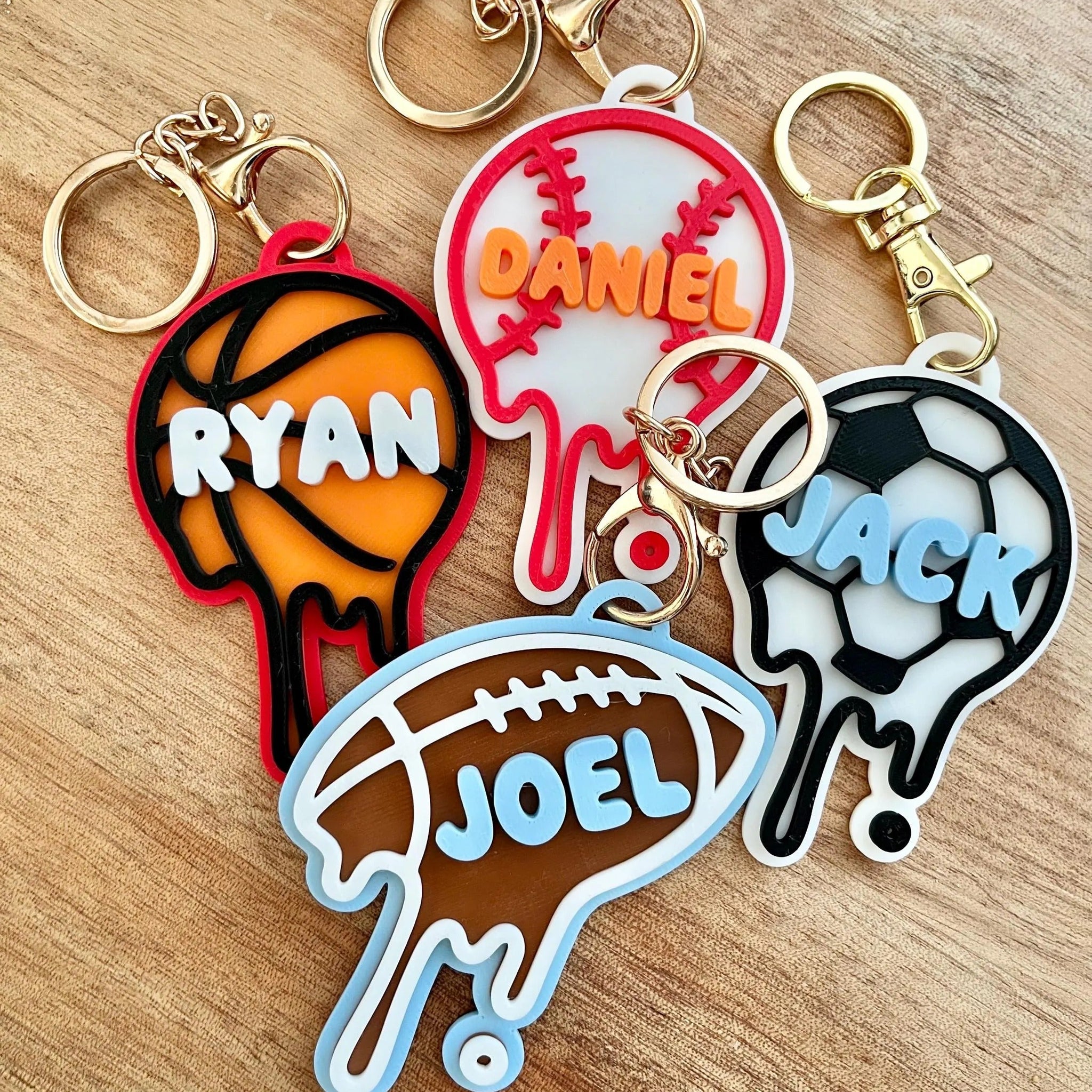 Custom Sports Bag Tag Keychain – Personalized Name for Athletes