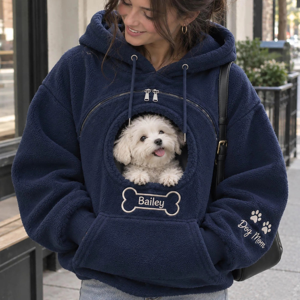 Custom Dog Mom Pet Carrier Hoodie