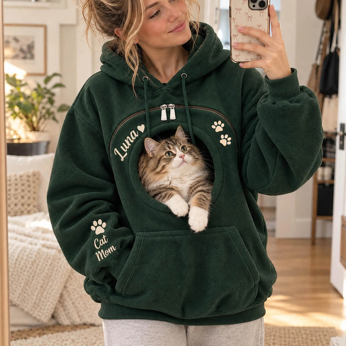 Custom Dog Mom Pet Carrier Hoodie