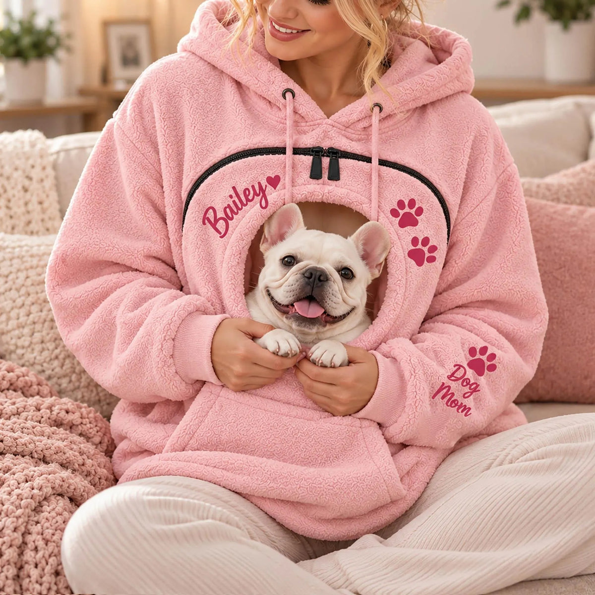 Custom Dog Mom Pet Carrier Hoodie