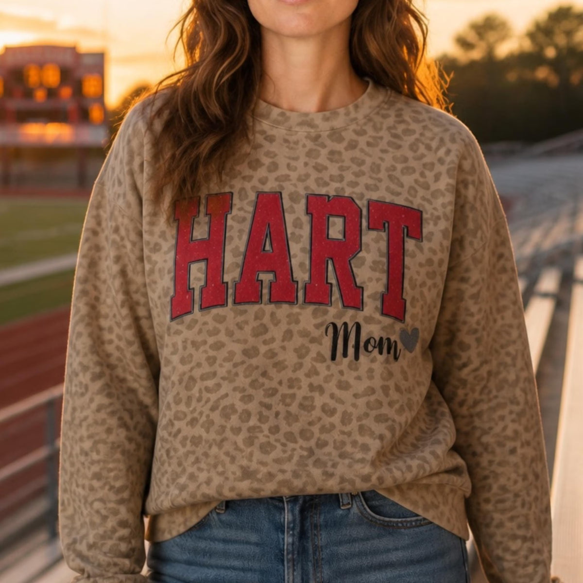 Custom Leopard Varsity Crewneck