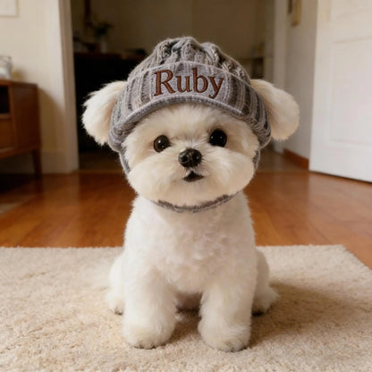 Custom Embroidered Name Knitted Pet Hats