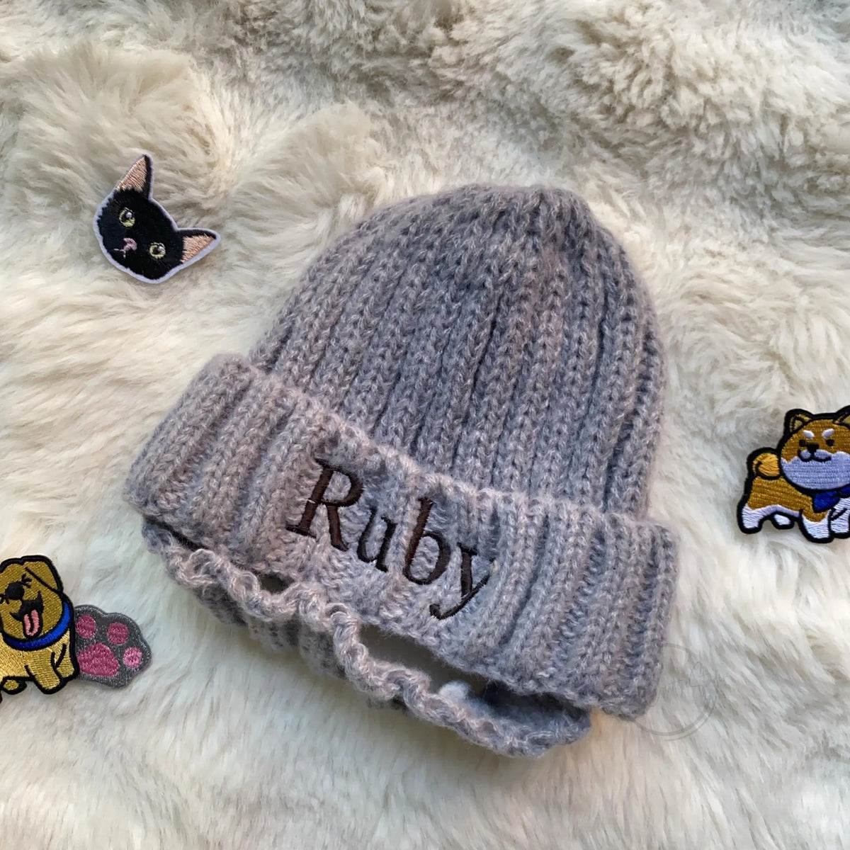 Custom Embroidered Name Knitted Pet Hats