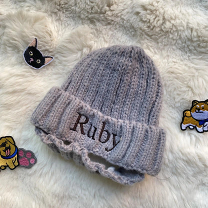 Custom Embroidered Name Knitted Pet Hats