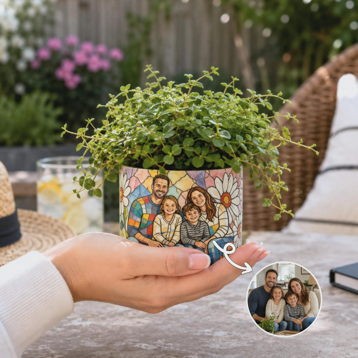 Personalized Family Photo Planter