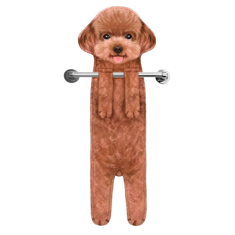 Funny Poodle Dog Towels – Cute Kitchen & Bathroom Hand Towels – Personalized Dog Lover Gift