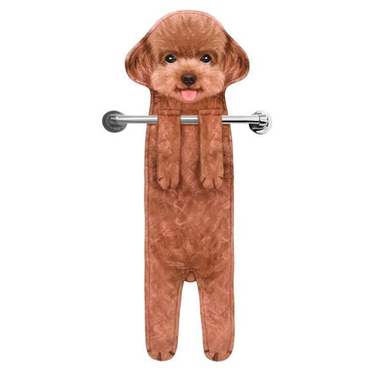 Funny Poodle Dog Towels – Cute Kitchen & Bathroom Hand Towels – Personalized Dog Lover Gift