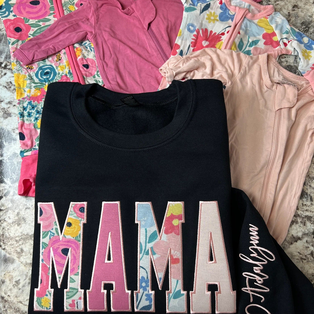 Custom Mommy Patchwork Applique Sweatshirt