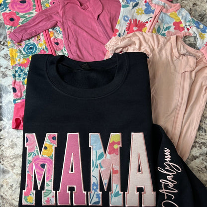 Custom Mommy Patchwork Applique Sweatshirt