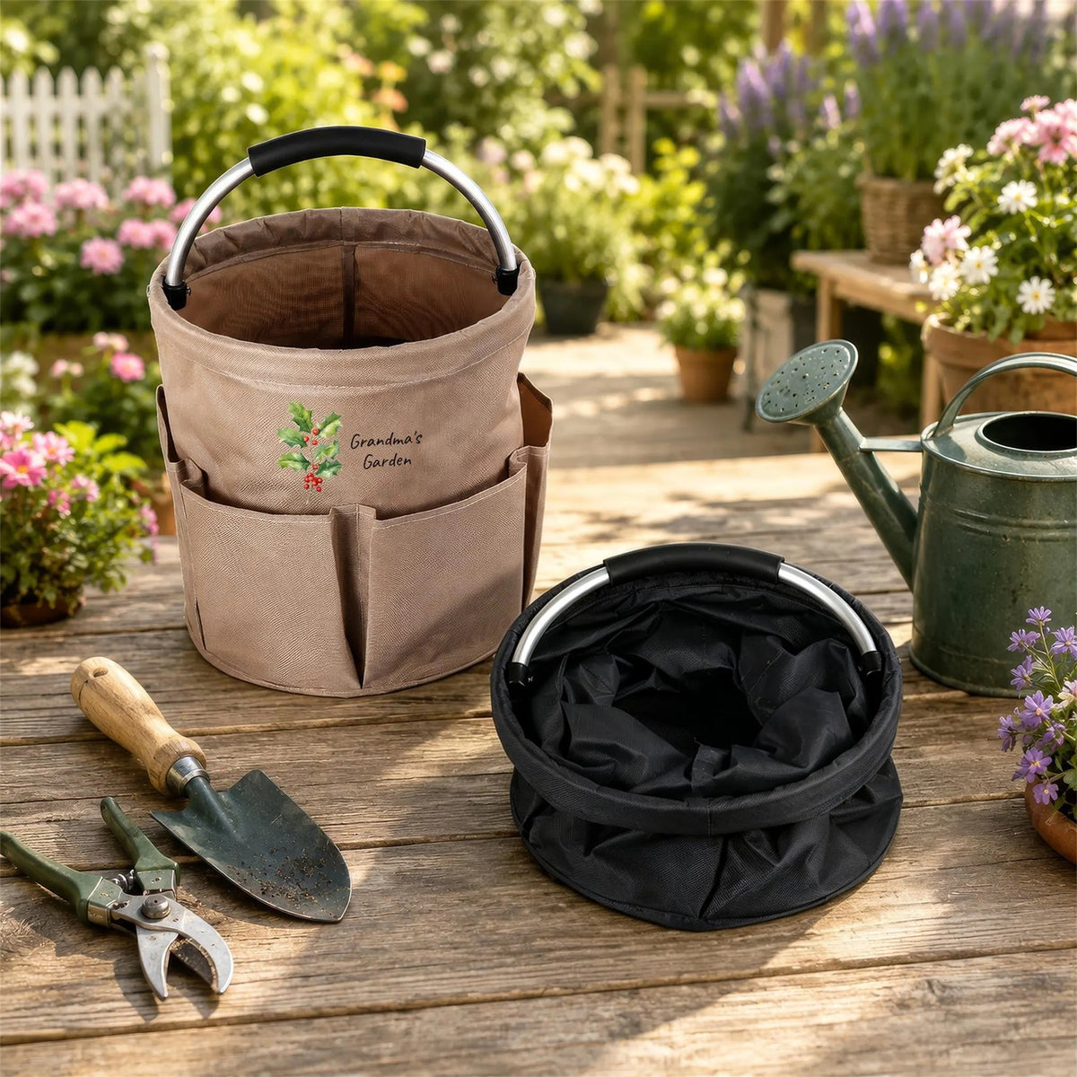 Personalized Garden Tool Tote Bag, Gardening Tote Collapsible Oxford Cloth Organizer
