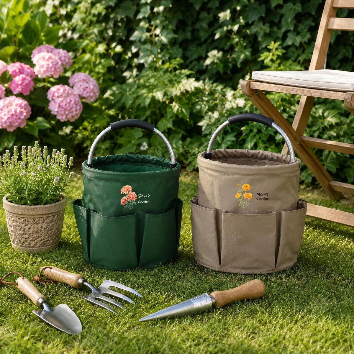 Personalized Garden Tool Tote Bag, Gardening Tote Collapsible Oxford Cloth Organizer