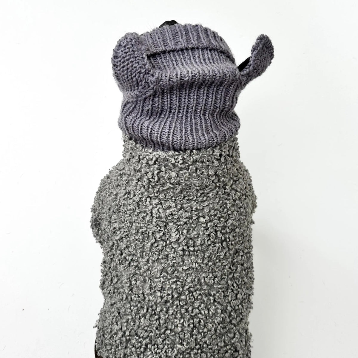 Custom Grey Dog Knit Ear Hat