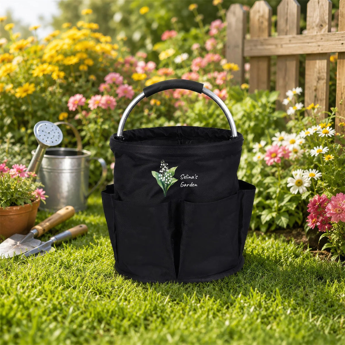 Personalized Garden Tool Tote Bag, Gardening Tote Collapsible Oxford Cloth Organizer