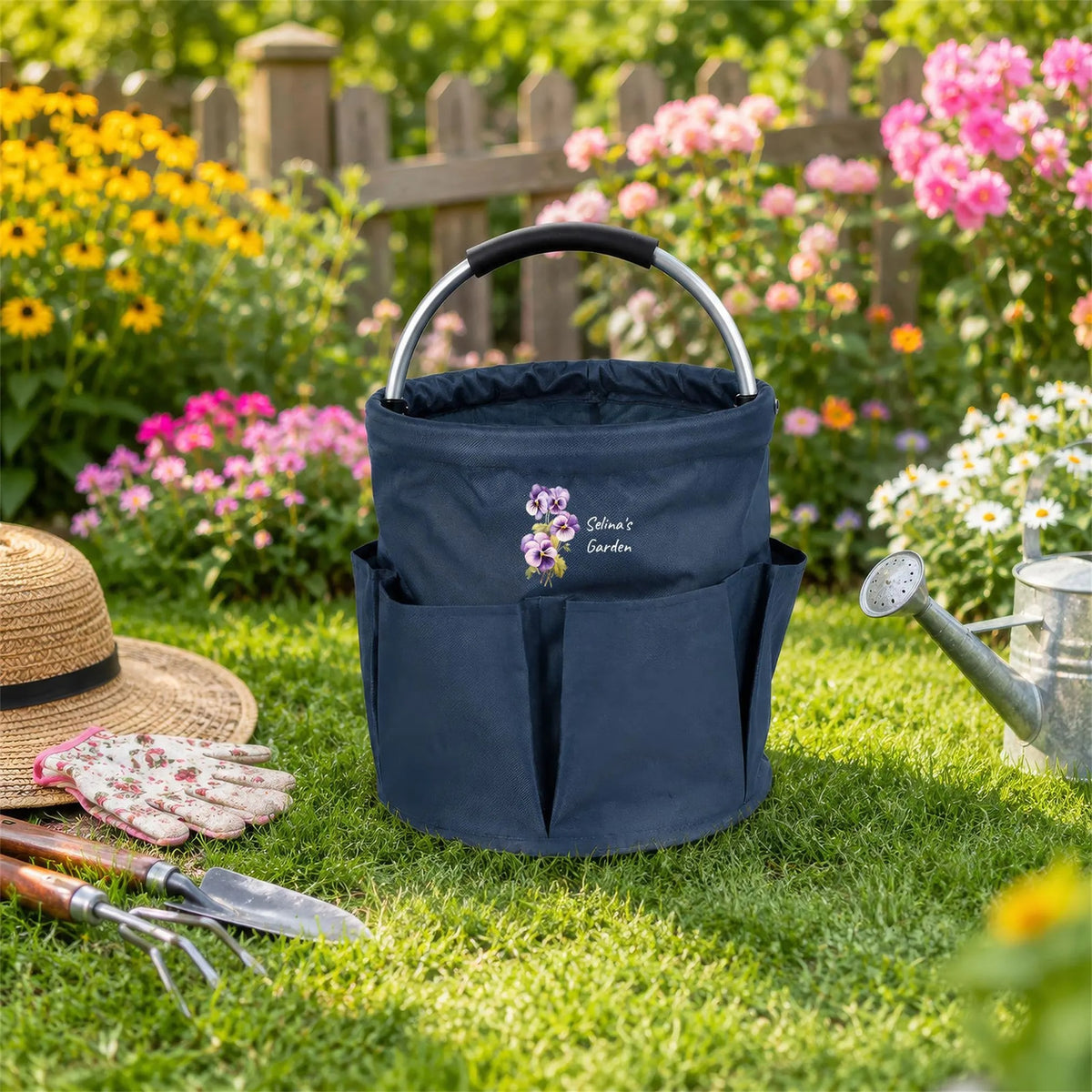 Personalized Garden Tool Tote Bag, Gardening Tote Collapsible Oxford Cloth Organizer