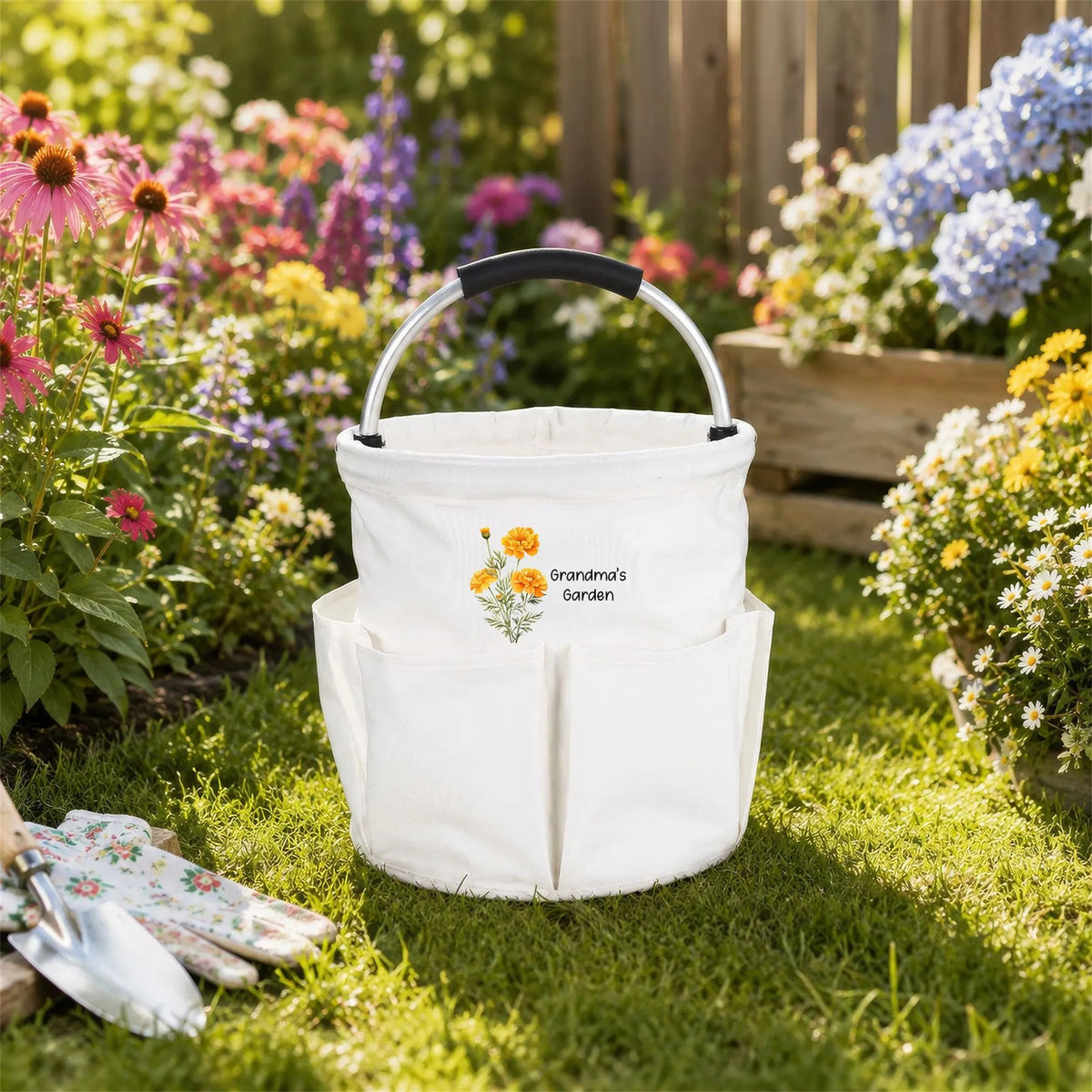 Personalized Garden Tool Tote Bag, Gardening Tote Collapsible Oxford Cloth Organizer
